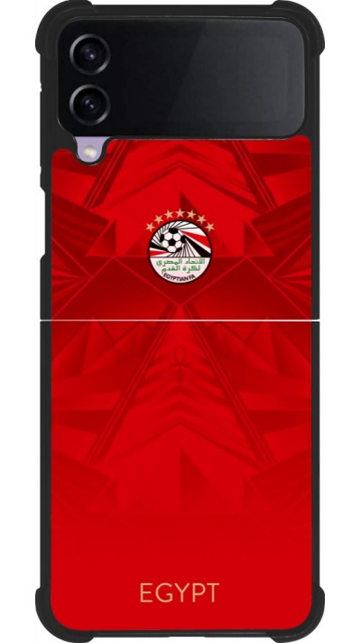 Coque Samsung Galaxy Z Flip4 - Silicone rigide noir Maillot de football E?gypte 2026 personnalisable
