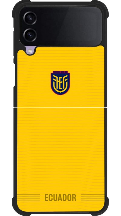 Coque Samsung Galaxy Z Flip4 - Silicone rigide noir Maillot de football E?quateur 2026 personnalisable