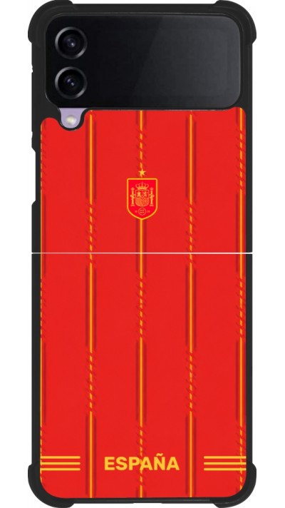 Coque Samsung Galaxy Z Flip4 - Silicone rigide noir Maillot de football Espagne 2026 personnalisable