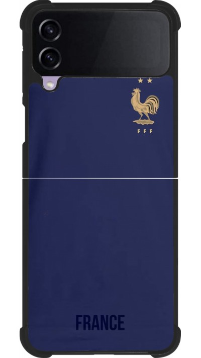 Coque Samsung Galaxy Z Flip4 - Silicone rigide noir Maillot de football France 2022 personnalisable