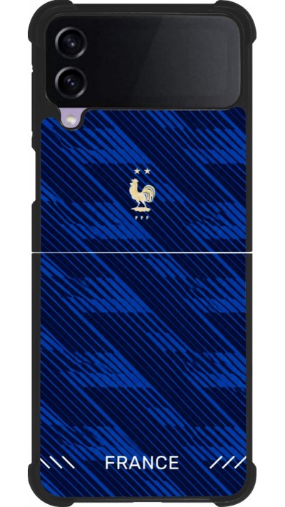 Coque Samsung Galaxy Z Flip4 - Silicone rigide noir Maillot de football France 2026 personnalisable