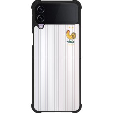 Coque Samsung Galaxy Z Flip4 - Silicone rigide noir Maillot de football France Extérieur personnalisable