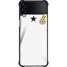 Coque Samsung Galaxy Z Flip4 - Silicone rigide noir Maillot de football Ghana 2022 personnalisable