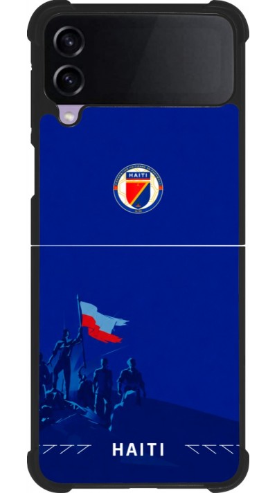 Coque Samsung Galaxy Z Flip4 - Silicone rigide noir Maillot de football Haiti 2026 personnalisable