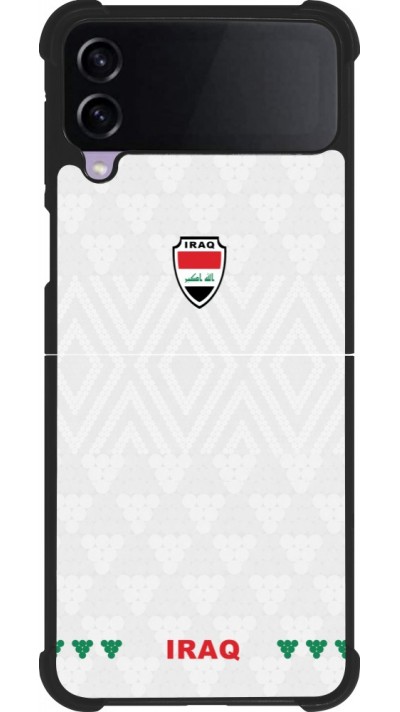 Coque Samsung Galaxy Z Flip4 - Silicone rigide noir Maillot de football Irak 2026 personnalisable