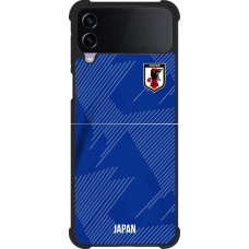 Coque Samsung Galaxy Z Flip4 - Silicone rigide noir Maillot de football Japon 2022 personnalisable
