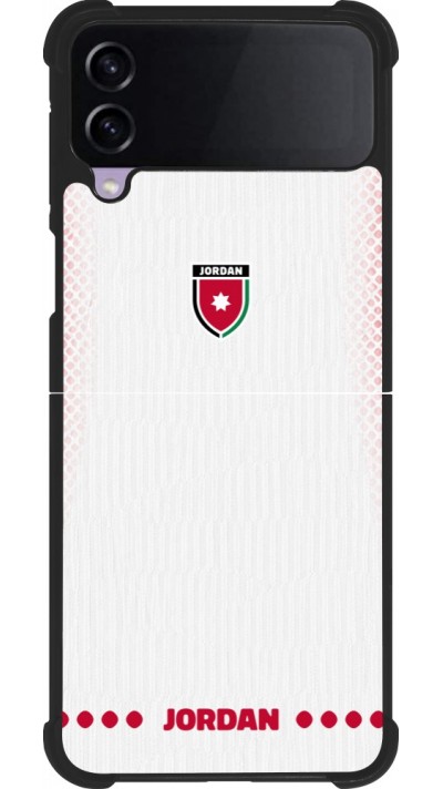 Coque Samsung Galaxy Z Flip4 - Silicone rigide noir Maillot de football Jordanie 2026 personnalisable