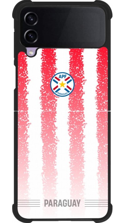 Coque Samsung Galaxy Z Flip4 - Silicone rigide noir Maillot de football Paraguay 2026 personnalisable