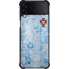 Coque Samsung Galaxy Z Flip4 - Silicone rigide noir Maillot de football Portugal Extérieur personnalisable