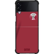 Coque Samsung Galaxy Z Flip4 - Silicone rigide noir Maillot de football Qatar 2022 personnalisable