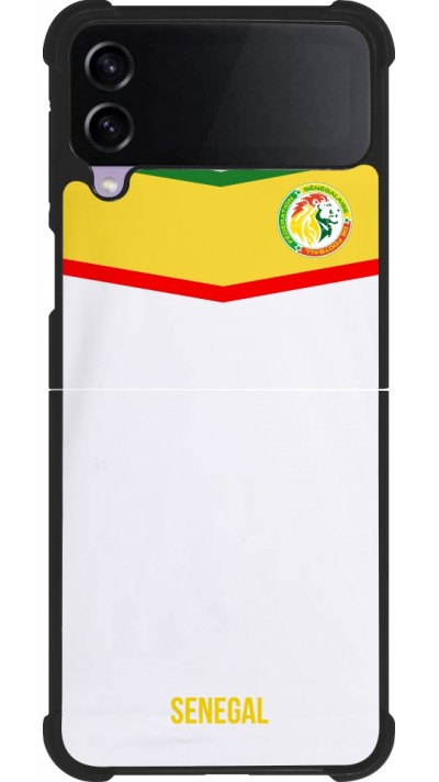 Coque Samsung Galaxy Z Flip4 - Silicone rigide noir Maillot de football Senegal 2022 personnalisable