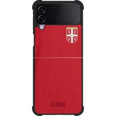 Coque Samsung Galaxy Z Flip4 - Silicone rigide noir Maillot de football Serbie 2022 personnalisable