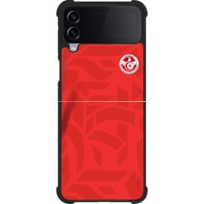 Coque Samsung Galaxy Z Flip4 - Silicone rigide noir Maillot de football Tunisie 2022 personnalisable