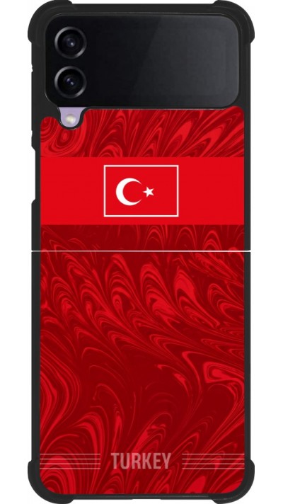 Coque Samsung Galaxy Z Flip4 - Silicone rigide noir Maillot de football Turquie 2026 personnalisable