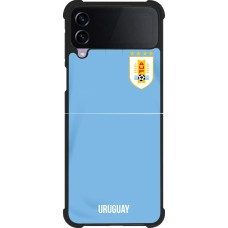 Coque Samsung Galaxy Z Flip4 - Silicone rigide noir Maillot de football Uruguay 2022 personnalisable