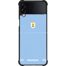 Coque Samsung Galaxy Z Flip4 - Silicone rigide noir Maillot de football Uruguay 2026 personnalisable