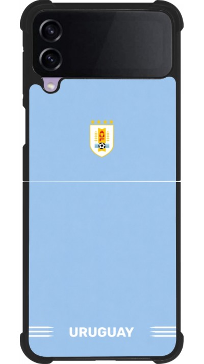 Coque Samsung Galaxy Z Flip4 - Silicone rigide noir Maillot de football Uruguay 2026 personnalisable
