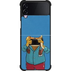 Coque Samsung Galaxy Z Flip4 - Silicone rigide noir Frog with camera DTMF