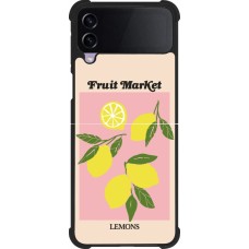 Samsung Galaxy Z Flip4 Case Hülle - Silikon schwarz Fruit market lemons 2026
