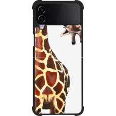 Coque Samsung Galaxy Z Flip4 - Silicone rigide noir Giraffe Fit
