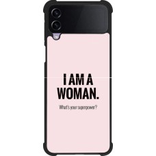 Coque Samsung Galaxy Z Flip4 - Silicone rigide noir I am a woman