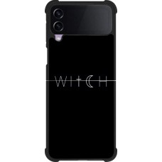 Coque Samsung Galaxy Z Flip4 - Silicone rigide noir Halloween 22 witch word
