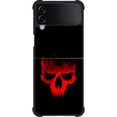 Coque Samsung Galaxy Z Flip4 - Silicone rigide noir Halloween 2023 scary skull