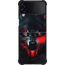 Coque Samsung Galaxy Z Flip4 - Silicone rigide noir Halloween 2024 mad werewolf