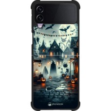 Coque Samsung Galaxy Z Flip4 - Silicone rigide noir Halloween Spookville
