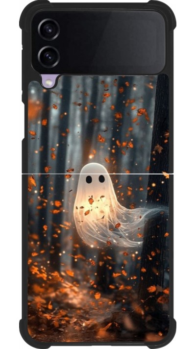 Coque Samsung Galaxy Z Flip4 - Silicone rigide noir Halloween 2025 Ghost in the forest