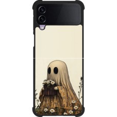 Coque Samsung Galaxy Z Flip4 - Silicone rigide noir Halloween 2025 Ghost gardener