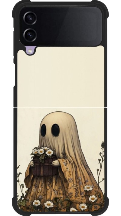 Coque Samsung Galaxy Z Flip4 - Silicone rigide noir Halloween 2025 Ghost gardener