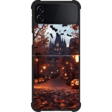 Coque Samsung Galaxy Z Flip4 - Silicone rigide noir Halloween 2025 Haunted house