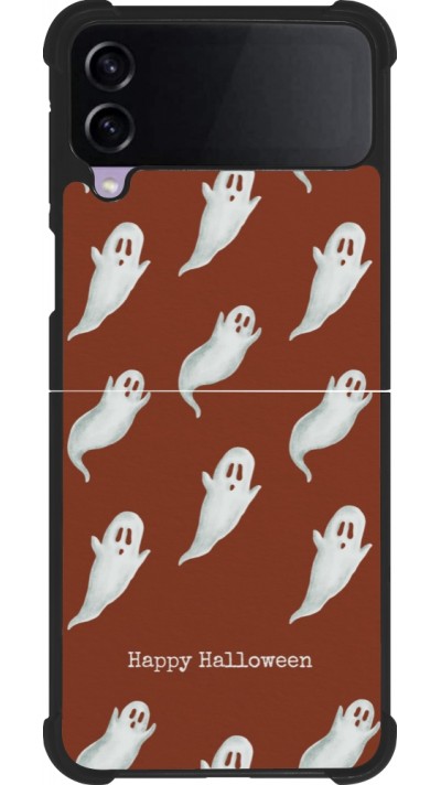 Coque Samsung Galaxy Z Flip4 - Silicone rigide noir Halloween 2025 Pattern of ghosts