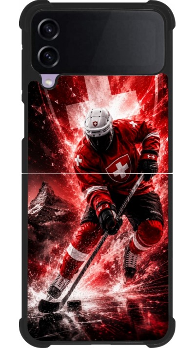 Coque Samsung Galaxy Z Flip4 - Silicone rigide noir Hockey World Championship Player