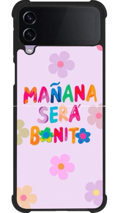 Coque Samsung Galaxy Z Flip4 - Silicone rigide noir Karol G Manana sera bonito