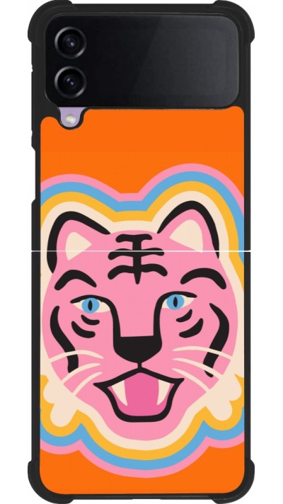 Coque Samsung Galaxy Z Flip4 - Silicone rigide noir Lion colors 2026