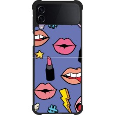 Coque Samsung Galaxy Z Flip4 - Silicone rigide noir Lips and lipgloss
