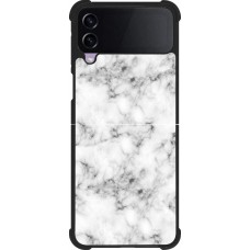 Coque Samsung Galaxy Z Flip4 - Silicone rigide noir Marble 01