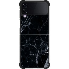 Coque Samsung Galaxy Z Flip4 - Silicone rigide noir Marble Black 01