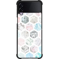 Coque Samsung Galaxy Z Flip4 - Silicone rigide noir Marble Everything
