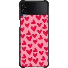 Coque Samsung Galaxy Z Flip4 - Silicone rigide noir Mom 2024 petits coeurs