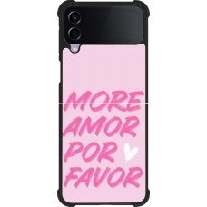 Coque Samsung Galaxy Z Flip4 - Silicone rigide noir More amor porfavor