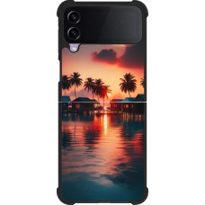 Coque Samsung Galaxy Z Flip4 - Silicone rigide noir Paradis Maldives