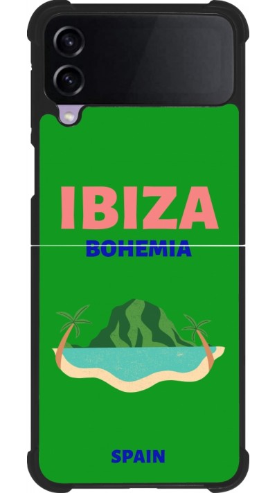Coque Samsung Galaxy Z Flip4 - Silicone rigide noir Pop Summer Destination Ibiza