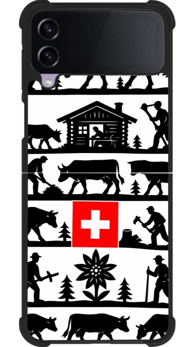 Coque Samsung Galaxy Z Flip4 - Silicone rigide noir Poya Suisse 1