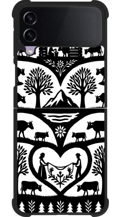 Coque Samsung Galaxy Z Flip4 - Silicone rigide noir Poya Suisse 2