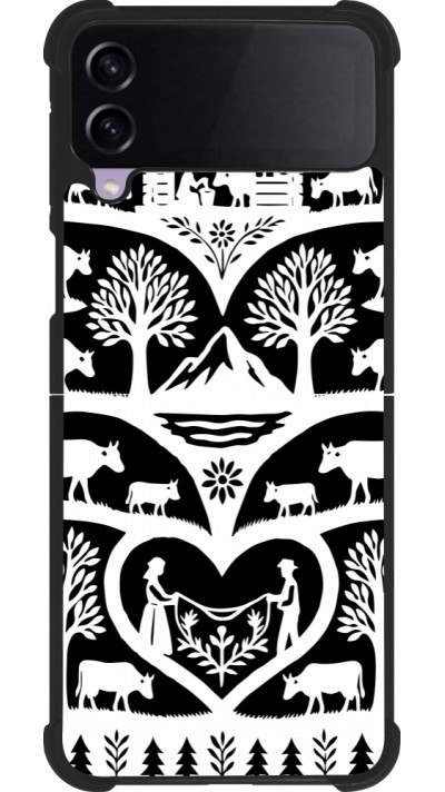 Coque Samsung Galaxy Z Flip4 - Silicone rigide noir Poya Suisse 2 noir