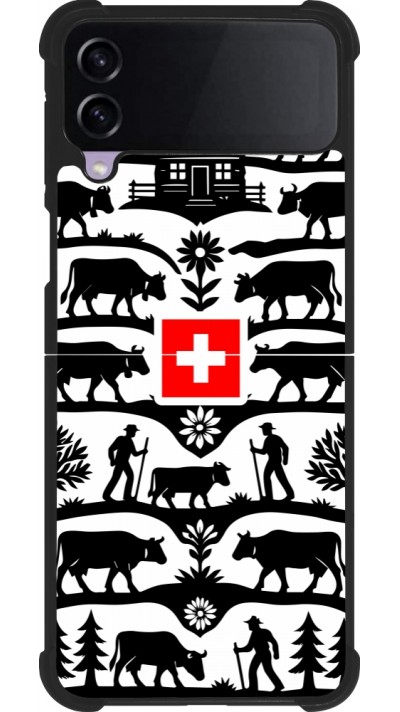 Coque Samsung Galaxy Z Flip4 - Silicone rigide noir Poya Suisse 3