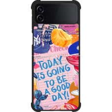 Coque Samsung Galaxy Z Flip4 - Silicone rigide noir Preppy Today is Going to be a good day